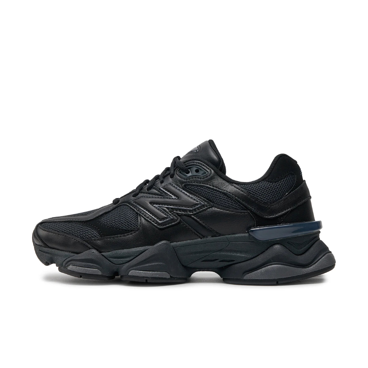 New Balance 9060 Triple Black Leather - U9060NRI - Left