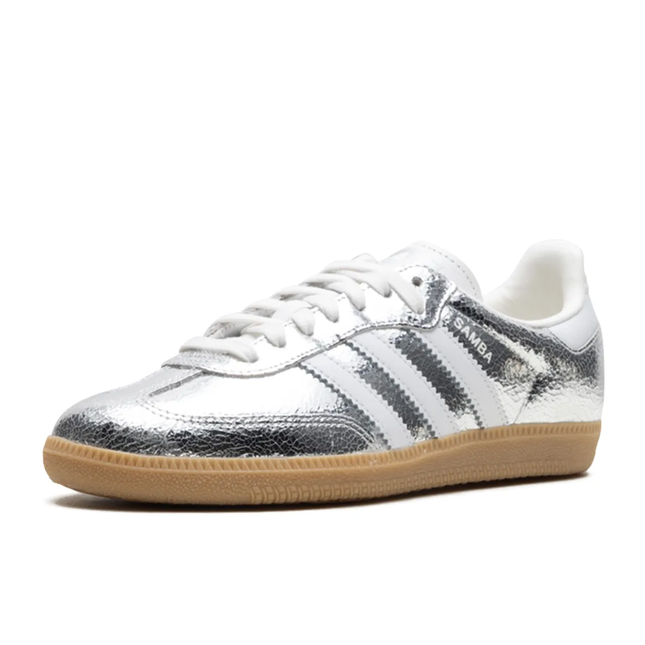 adidas Samba OG Silver Metallic Cracked Leather