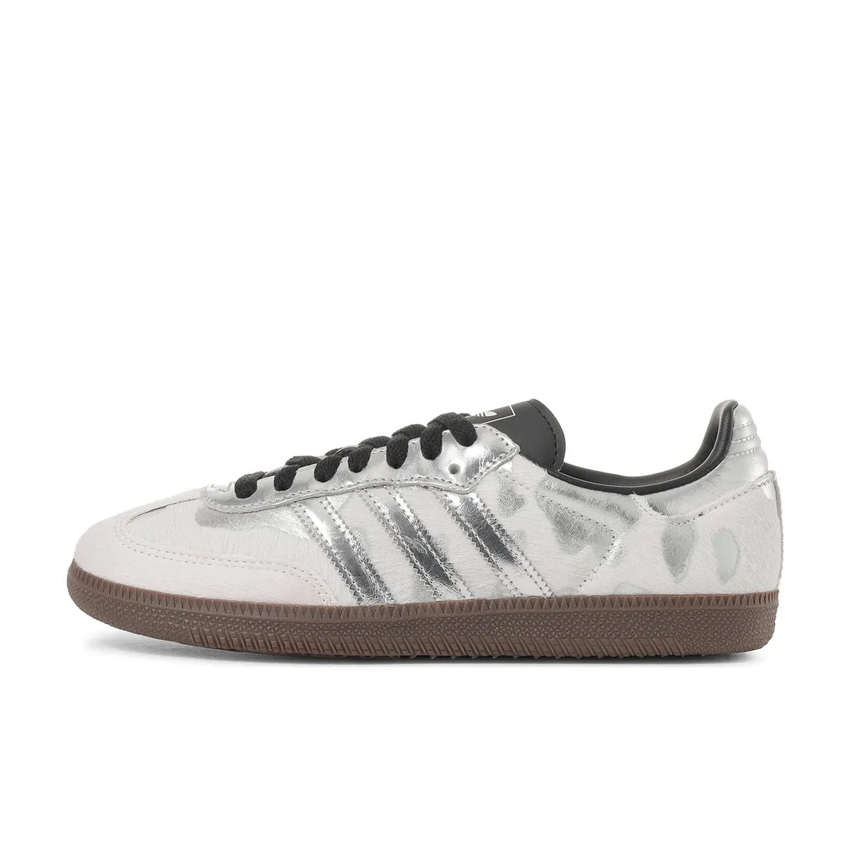 adidas Samba OG Cream Pony Hair Silver Metallic Black - 1