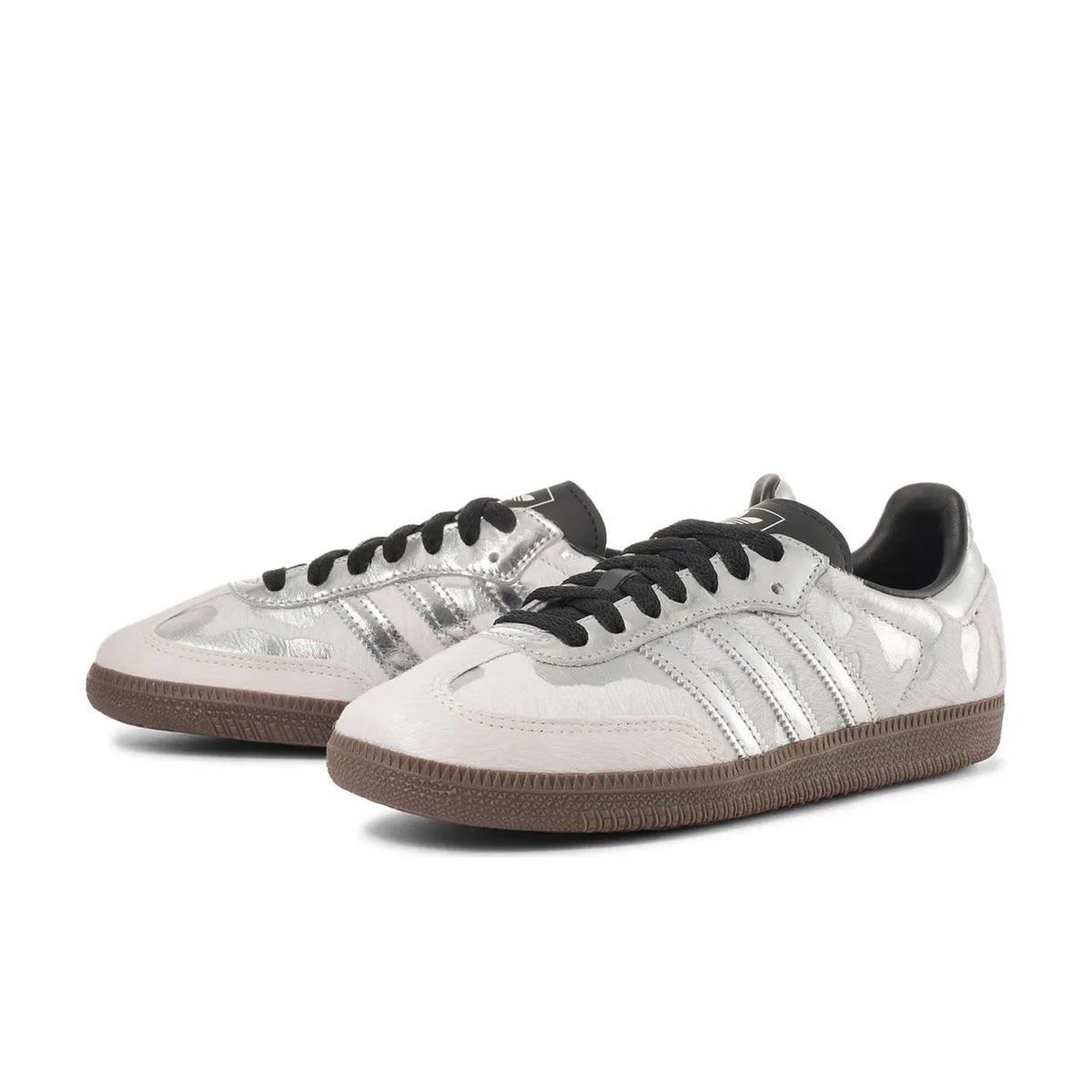 adidas Samba OG Cream Pony Hair Silver Metallic Black - 2