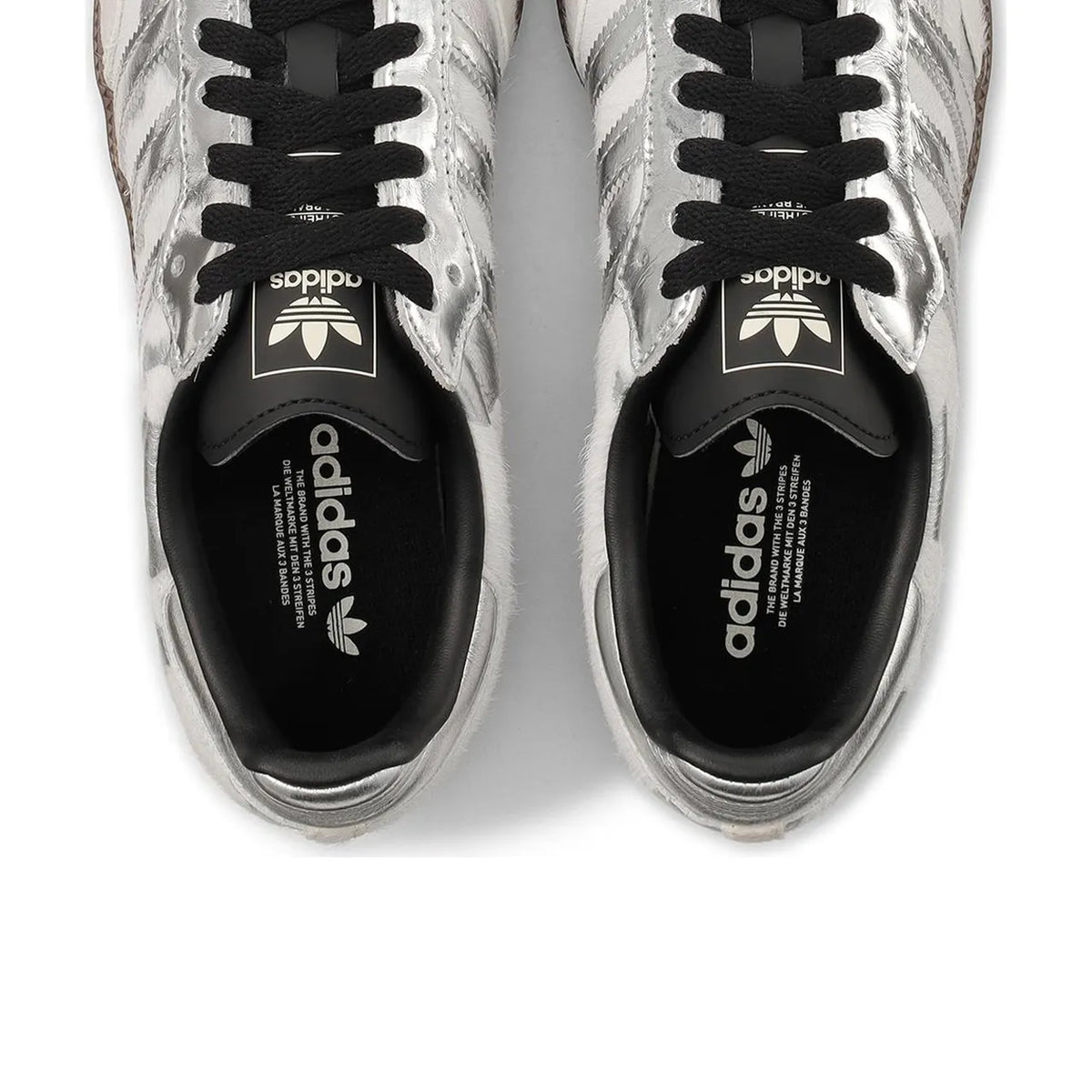adidas Samba OG Cream Pony Hair Silver Metallic Black - 3