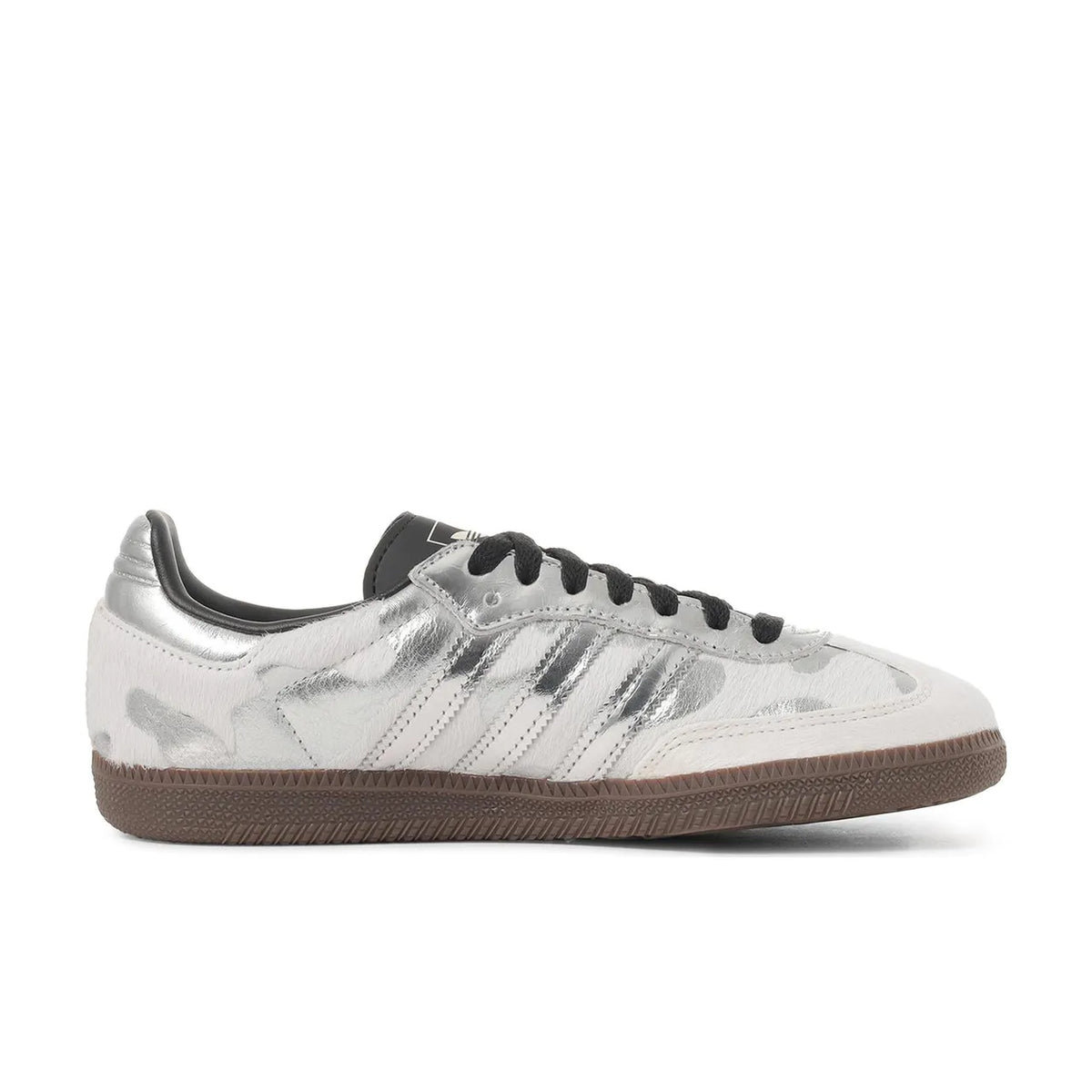 adidas Samba OG Cream Pony Hair Silver Metallic Black - 5