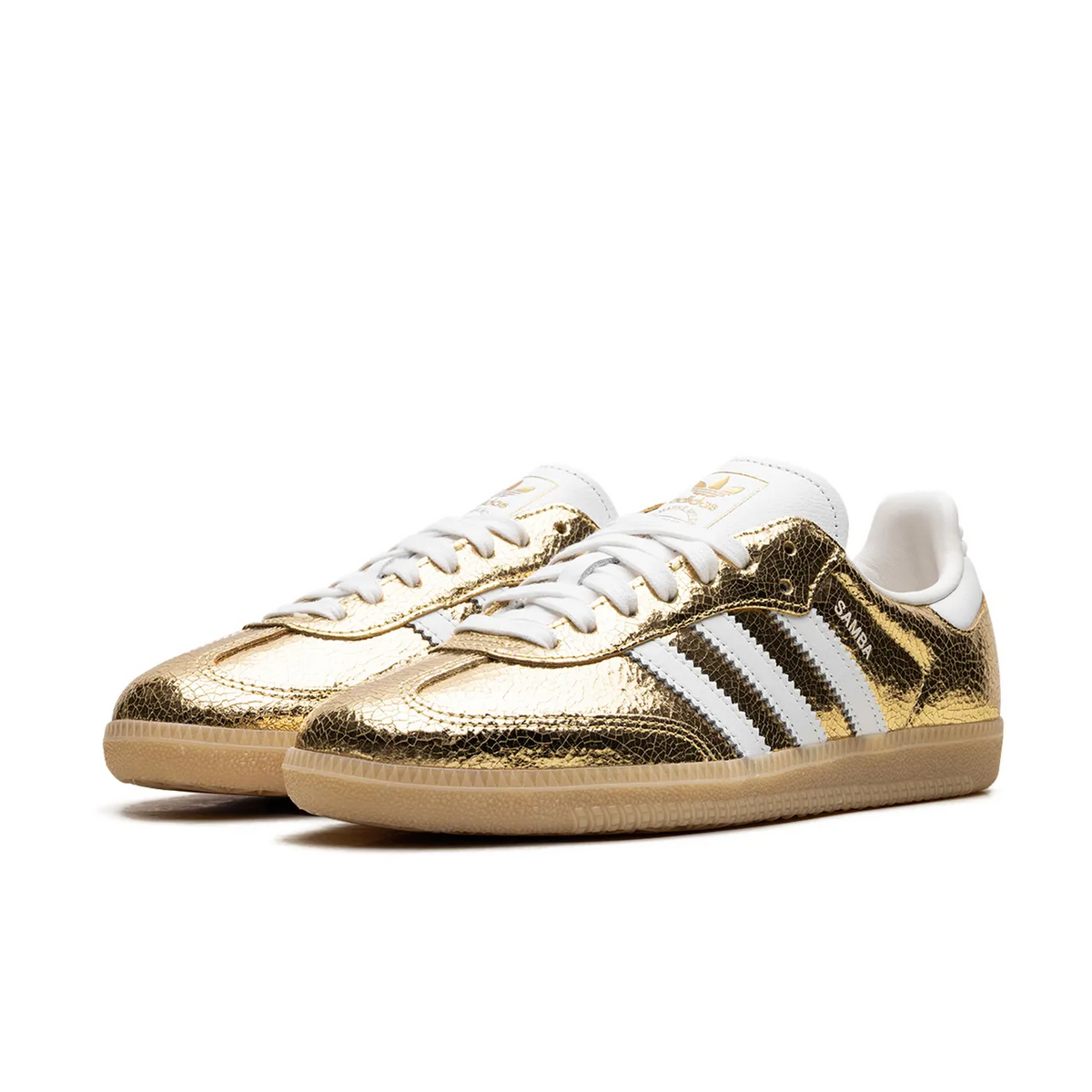 adidas Samba OG Gold Metallic Cracked Leather - 2