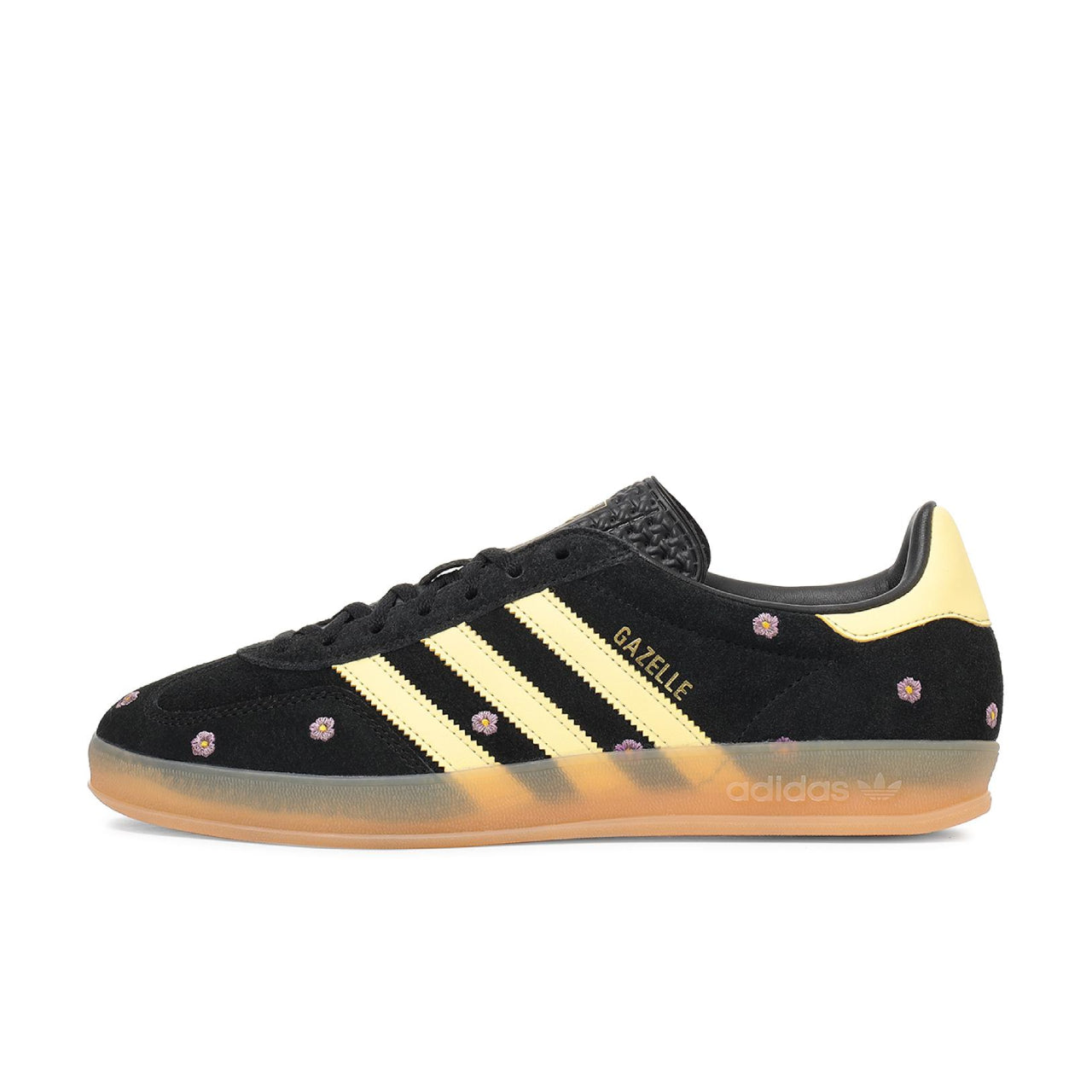 adidas Gazelle Indoor Core Black Almost Yellow Floral - IF4490 - Left