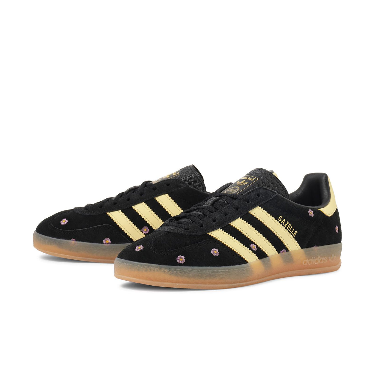 adidas Gazelle Indoor Core Black Almost Yellow Floral - IF4490 - Medial