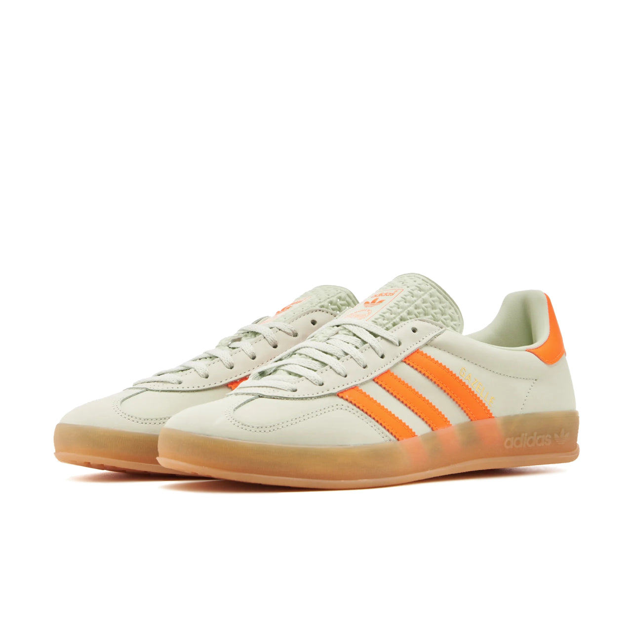 adidas Gazelle Indoor Linen Green Solar Orange - IF6982 - Medial