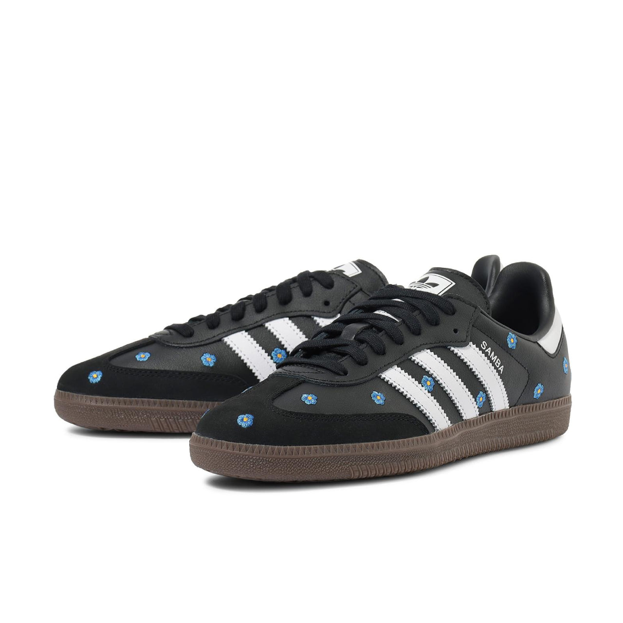 adidas Samba Light Blue Floral Core Black - IF4397 - medial