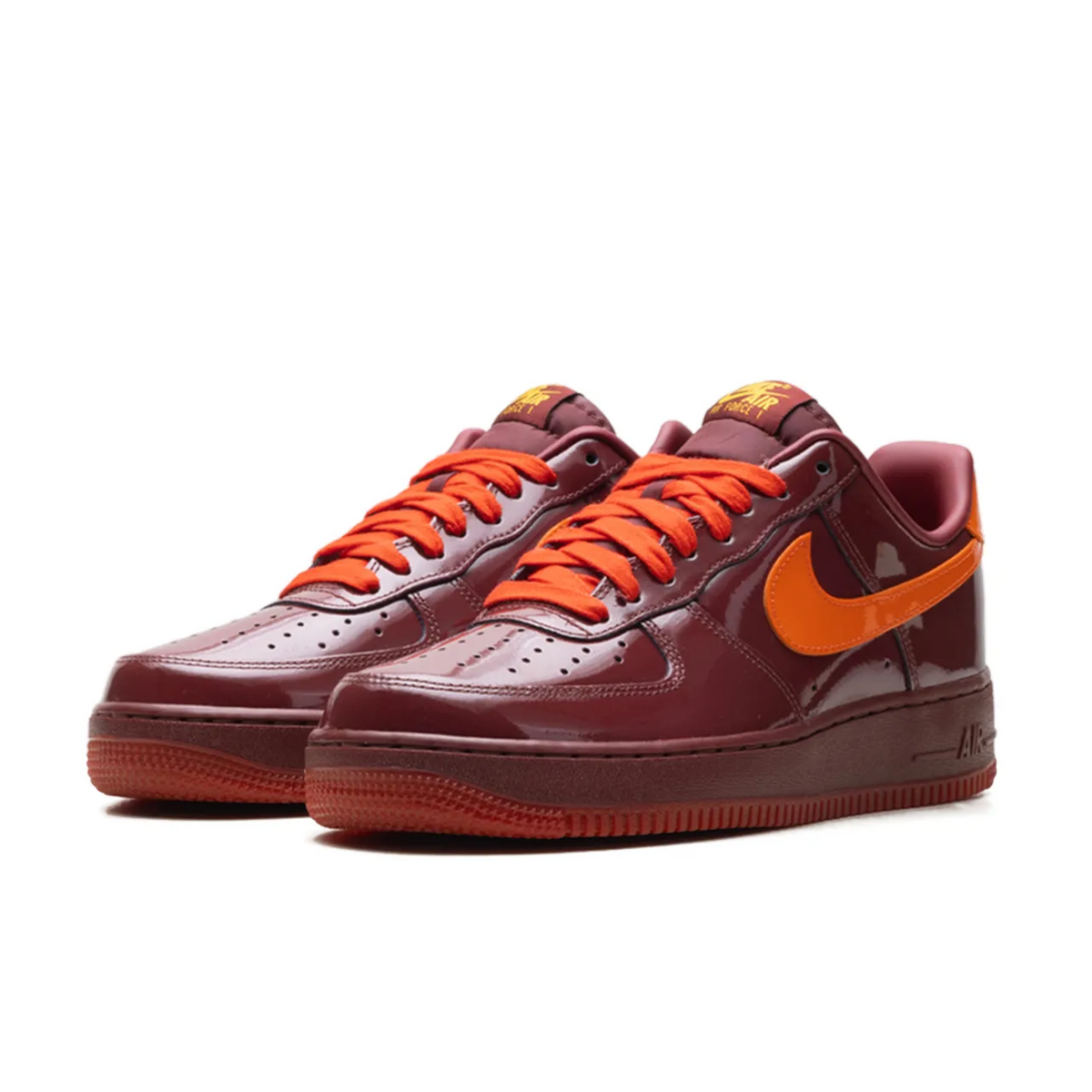 Nike Air Force 1 Low Patent Leather Dark Team Red Safety Orange - 2